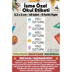 200 Adet Deniz Desenli İsme Özel Okul Etiketi Kişiye Özel İsim Baskılı Kalem Defter Kitap Matara Beslenme Çantası Kreş Anaokulu Öğrenci Sticker Seti Suya Dayanıklı Silinmez Yıkanabilir Folyo Çıkartma