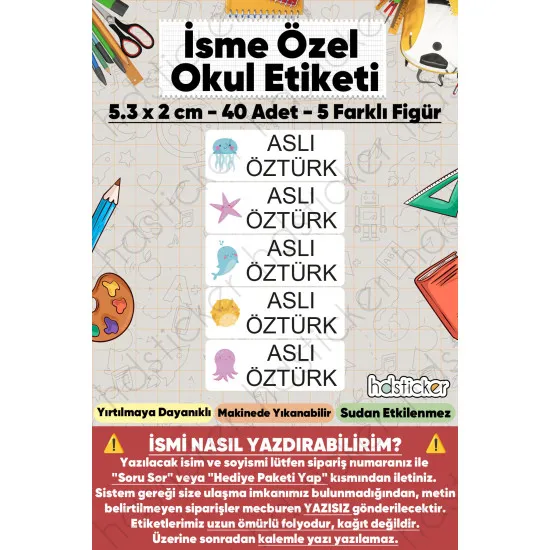 200 Adet Deniz Desenli İsme Özel Okul Etiketi Kişiye Özel İsim Baskılı Kalem Defter Kitap Matara Beslenme Çantası Kreş Anaokulu Öğrenci Sticker Seti Suya Dayanıklı Silinmez Yıkanabilir Folyo Çıkartma 200 Adet Deniz Desenli İsme Özel Okul Etiketi Kişiye Özel İsim Baskılı Kalem Defter Kitap Matara Beslenme Çantası Kreş Anaokulu Öğrenci Sticker Seti Suya Dayanıklı Silinmez Yıkanabilir Folyo Çıkartma