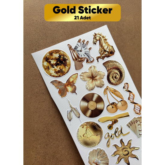 21 Adet Gold Temalı Sticker Seti Ajanda Planner Bullet Journal Laptop Telefon Etiket Çıkartma Paket 21 Adet Gold Temalı Sticker Seti Ajanda Planner Bullet Journal Laptop Telefon Etiket Çıkartma Paket
