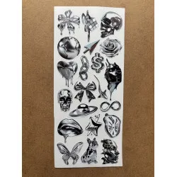 21 Adet Silver Temalı Sticker Seti Ajanda Planner Bullet Journal Laptop Telefon Etiket Çıkartma Mini