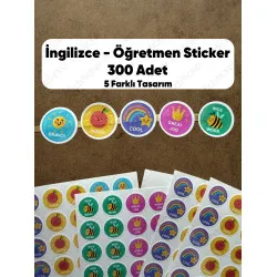 300 Adet Öğretmen Sticker Seti - Ödev Kontrol, Öğrenci Ödül, Aferin Bravo Motivasyon Etiketleri P1