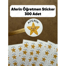 300 Adet Öğretmen Sticker Seti - Ödev Kontrol, Öğrenci Ödül, Aferin Bravo Motivasyon Etiketleri P2