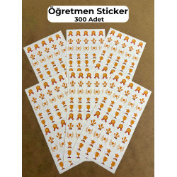 300 Adet Öğretmen Sticker Seti - Ödev Kontrol, Öğrenci Ödül, Aferin Bravo Motivasyon Etiketleri P3
