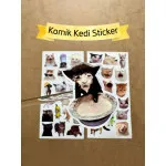 35 Adet Komik Kedi Temalı Sticker Seti Planner, Ajanda, Laptop Uyumlu Kediler Mini Etiket