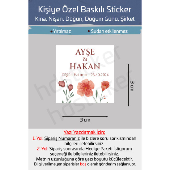 42 Adet Kişiye Özel Kına Nişan Nikah Düğün Sünnet Bebek Firma Etiket Sticker Hediye ve Çikolata P10