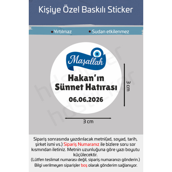42 Adet Sünnet Hatırası Etiket - Kişiye Özel - Çikolata & Hediye Sticker - Maşallah Kurdeleli - P50 42 Adet Sünnet Hatırası Etiket - Kişiye Özel - Çikolata & Hediye Sticker - Maşallah Kurdeleli - P50