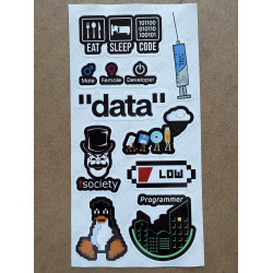 55 Adet Yazılım & Yazılımcı Software Developer Laptop Notebook Tablet Etiket Sticker Set P55