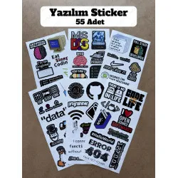 55 Adet Yazılım & Yazılımcı Software Developer Laptop Notebook Tablet Etiket Sticker Set P55 55 Adet Yazılım & Yazılımcı Software Developer Laptop Notebook Tablet Etiket Sticker Set P55