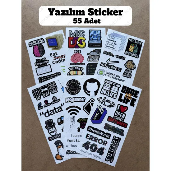 55 Adet Yazılım & Yazılımcı Software Developer Laptop Notebook Tablet Etiket Sticker Set P55 55 Adet Yazılım & Yazılımcı Software Developer Laptop Notebook Tablet Etiket Sticker Set P55