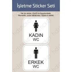 6 Adet İşletme Mağaza Ofis Uyarı İkaz Etiketleri Seti Personel Harici Giremez 24 Saat Kamera İtiniz Çekiniz WC Sticker Kapı Cam Duvar Yönlendirme Suya Dayanıklı Folyo Çıkartma
