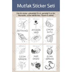 6 Adet Yıkanabilir Suya Dayanıklı Yağdanlık Şişe Etiketi Zeytinyağı Ayçiçek Yağı Nar Ekşisi Elma Üzüm Sirkesi Limon Suyu Mutfak Düzenleyici Çeyiz Organizer Kavanoz Sticker Folyo Çıkartma Seti