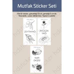 6 Adet Yıkanabilir Suya Dayanıklı Yağdanlık Şişe Etiketi Zeytinyağı Ayçiçek Yağı Nar Ekşisi Elma Üzüm Sirkesi Limon Suyu Mutfak Düzenleyici Çeyiz Organizer Kavanoz Sticker Folyo Çıkartma Seti
