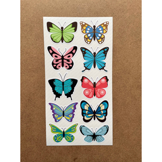 60 Adet Kelebek Sticker Seti - Defter, Duvar, Laptop, Telefon, Ayna, Cam Çocuk Kitap Dekor Etiket P1