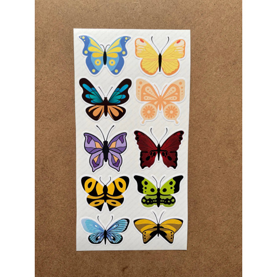 60 Adet Kelebek Sticker Seti - Defter, Duvar, Laptop, Telefon, Ayna, Cam Çocuk Kitap Dekor Etiket P1