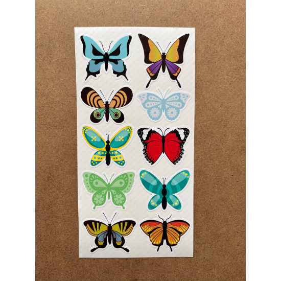 60 Adet Kelebek Sticker Seti - Defter, Duvar, Laptop, Telefon, Ayna, Cam Çocuk Kitap Dekor Etiket P1