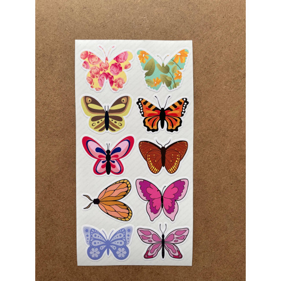 60 Adet Kelebek Sticker Seti - Defter, Duvar, Laptop, Telefon, Ayna, Cam Çocuk Kitap Dekor Etiket P1