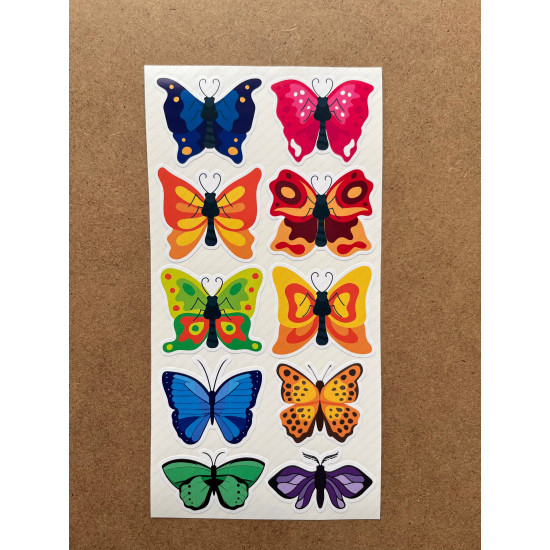 60 Adet Kelebek Sticker Seti - Defter, Duvar, Laptop, Telefon, Ayna, Cam Çocuk Kitap Dekor Etiket P1