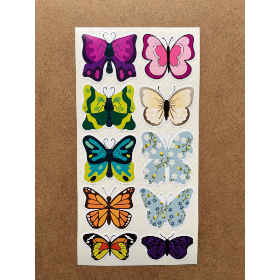 60 Adet Kelebek Sticker Seti - Defter, Duvar, Laptop, Telefon, Ayna, Cam Çocuk Kitap Dekor Etiket P1