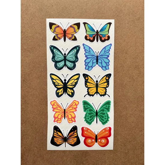 60 Adet Kelebek Sticker Seti - Defter, Duvar, Laptop, Telefon, Ayna, Cam Çocuk Kitap Dekor Etiket P2 60 Adet Kelebek Sticker Seti - Defter, Duvar, Laptop, Telefon, Ayna, Cam Çocuk Kitap Dekor Etiket P2