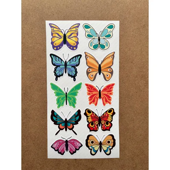 60 Adet Kelebek Sticker Seti - Defter, Duvar, Laptop, Telefon, Ayna, Cam Çocuk Kitap Dekor Etiket P2 60 Adet Kelebek Sticker Seti - Defter, Duvar, Laptop, Telefon, Ayna, Cam Çocuk Kitap Dekor Etiket P2