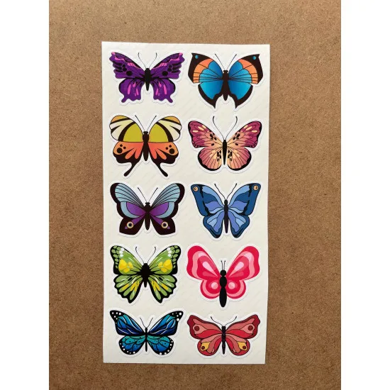60 Adet Kelebek Sticker Seti - Defter, Duvar, Laptop, Telefon, Ayna, Cam Çocuk Kitap Dekor Etiket P2 60 Adet Kelebek Sticker Seti - Defter, Duvar, Laptop, Telefon, Ayna, Cam Çocuk Kitap Dekor Etiket P2