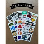 60 Adet Yazılım & Yazılımcı Software Developer Laptop Notebook Tablet Etiket Sticker Set P57