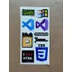 60 Adet Yazılım & Yazılımcı Software Developer Laptop Notebook Tablet Etiket Sticker Set P57