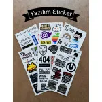 60 Adet Yazılım & Yazılımcı Software Developer Laptop Notebook Tablet Etiket Sticker Set P58