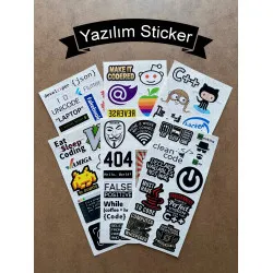 60 Adet Yazılım & Yazılımcı Software Developer Laptop Notebook Tablet Etiket Sticker Set P58
