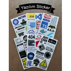 60 Adet Yazılım & Yazılımcı Software Developer Laptop Notebook Tablet Etiket Sticker Set P59