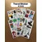 61 Adet Travel Seyahat Temalı Sticker Seti - Gezi, Valiz, Laptop, Defter İçin Renkli Etiket Çıkartma