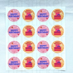 64 Adet Doğum Günü 4 cm Sticker Seti Happy Birthday İyi ki Doğdun Yaş Günü Çocuk Çıkartma Etiket P5