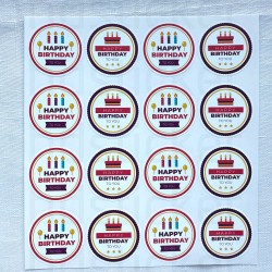 64 Adet Doğum Günü 4 cm Sticker Seti Happy Birthday İyi ki Doğdun Yaş Günü Çocuk Çıkartma Etiket P9