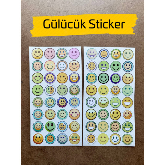64 Adet Gülücük Temalı Sticker Seti - Renkli Gülen Yüz, Öğretmen, Defter, Ajanda Süsleme Etiketleri 64 Adet Gülücük Temalı Sticker Seti - Renkli Gülen Yüz, Öğretmen, Defter, Ajanda Süsleme Etiketleri