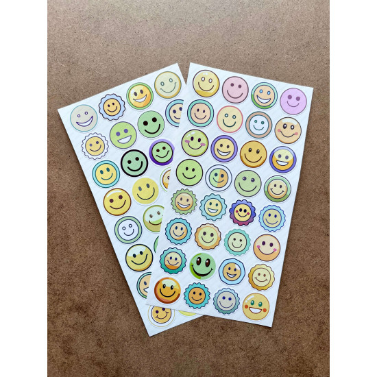 64 Adet Gülücük Temalı Sticker Seti - Renkli Gülen Yüz, Öğretmen, Defter, Ajanda Süsleme Etiketleri 64 Adet Gülücük Temalı Sticker Seti - Renkli Gülen Yüz, Öğretmen, Defter, Ajanda Süsleme Etiketleri