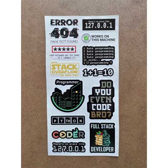 64 Adet Yazılım & Yazılımcı Software Developer Laptop Notebook Tablet Etiket Sticker Set P60