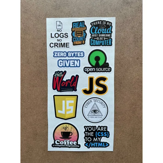 64 Adet Yazılım & Yazılımcı Software Developer Laptop Notebook Tablet Etiket Sticker Set P60