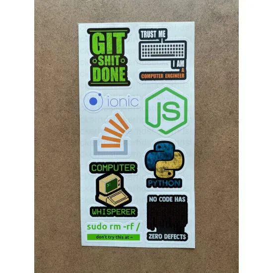 64 Adet Yazılım & Yazılımcı Software Developer Laptop Notebook Tablet Etiket Sticker Set P60