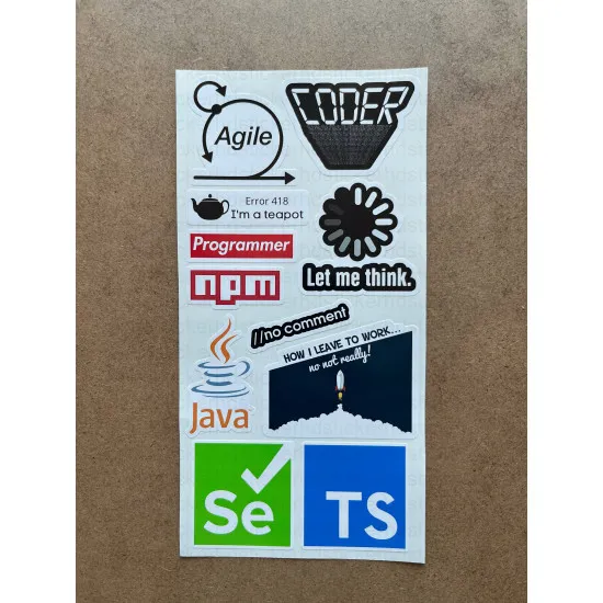 64 Adet Yazılım & Yazılımcı Software Developer Laptop Notebook Tablet Etiket Sticker Set P60