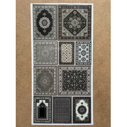66 Adet Etnik Halı Kilim Desenli Motif Vintage Bohem Ajanda Defter Scrapbook Etiket Sticker Çıkartma