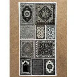 66 Adet Etnik Halı Kilim Desenli Motif Vintage Bohem Ajanda Defter Scrapbook Etiket Sticker Çıkartma
