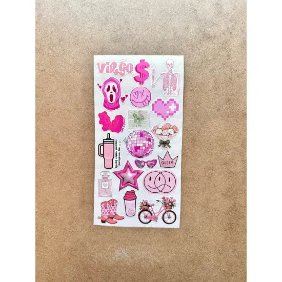 6'lı Pembe Art Temalı Sticker Seti 107 Adet Planner Ajanda Laptop Telefon Bullet Journal Etiket 6'lı Pembe Art Temalı Sticker Seti 107 Adet Planner Ajanda Laptop Telefon Bullet Journal Etiket