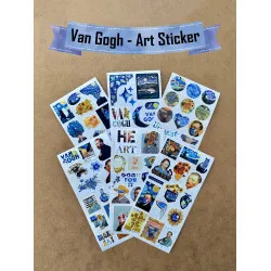 6'lı Van Gogh Art Temalı Sticker Seti 92 Adet Planner Ajanda Laptop Telefon Bullet Journal Etiket