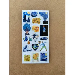 6'lı Van Gogh Art Temalı Sticker Seti 92 Adet Planner Ajanda Laptop Telefon Bullet Journal Etiket