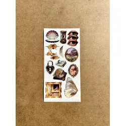 6'lı Vintage Temalı Sticker Seti 79 Adet Planner Ajanda Laptop Tablet Telefon Bullet Journal Etiket