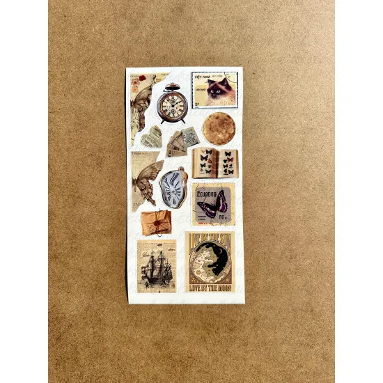 6'lı Vintage Temalı Sticker Seti 79 Adet Planner Ajanda Laptop Tablet Telefon Bullet Journal Etiket 6'lı Vintage Temalı Sticker Seti 79 Adet Planner Ajanda Laptop Tablet Telefon Bullet Journal Etiket