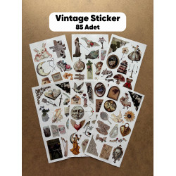 6'lı Vintage Temalı Sticker Seti 85 Adet Planner Ajanda Laptop Tablet Telefon Bullet Journal Etiket