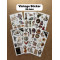 6'lı Vintage Temalı Sticker Seti 85 Adet Planner Ajanda Laptop Tablet Telefon Bullet Journal Etiket
