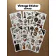6'lı Vintage Temalı Sticker Seti 85 Adet Planner Ajanda Laptop Tablet Telefon Bullet Journal Etiket