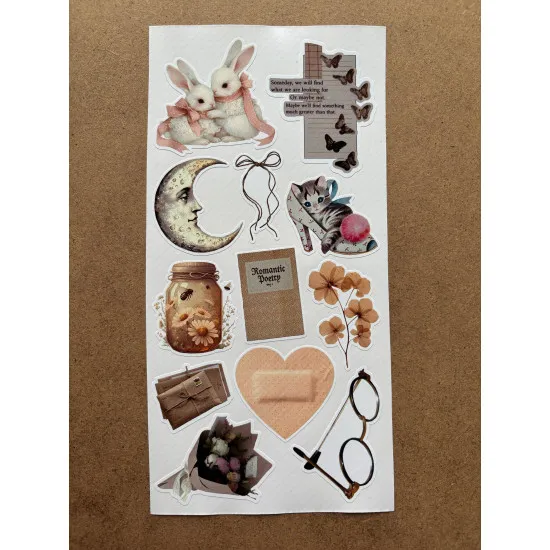 6'lı Vintage Temalı Sticker Seti 85 Adet Planner Ajanda Laptop Tablet Telefon Bullet Journal Etiket
